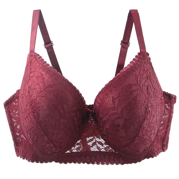 Yijfswar Womens Push Up Lace Floral Bra V Neck Padded Underwire Bra Basic Everyday Lingerie Bras, Size 85D