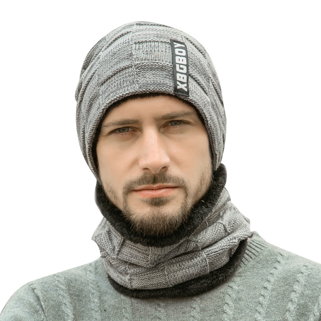 Yijiekai Hats for Men Unisex Winter WIndshield Scarf Hat100% cotton ...