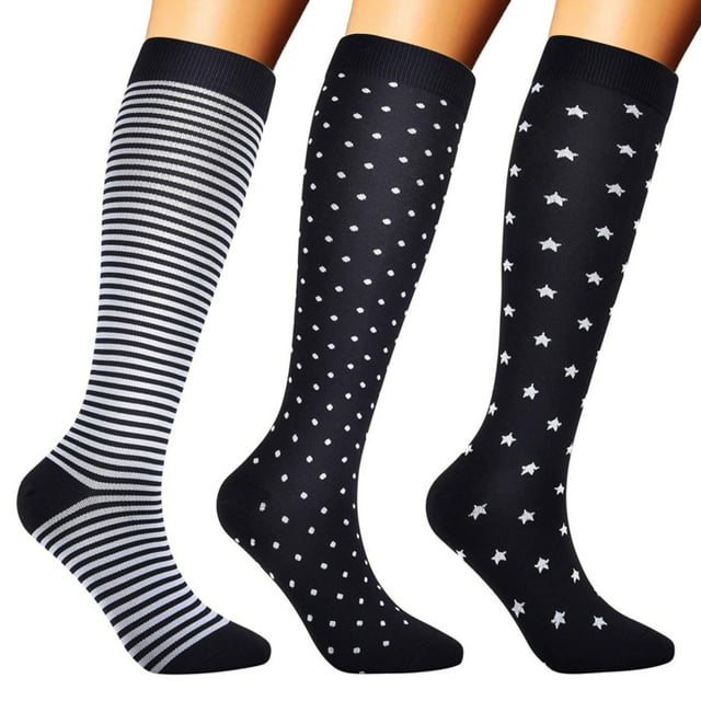 Yijiekai compression socks for women 3 Pairs Of Compression Socks For