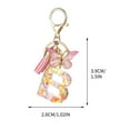 thumbnail image 1 of Yika 26 Letter Keychain Initial Keyring Alphabet Resin Flower Key Chain with Butterfly Tassel Pendant Handbag Purse Charm Pink Petal B, 1 of 2
