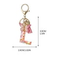 thumbnail image 1 of Yika 26 Letter Keychain Initial Keyring Alphabet Resin Flower Key Chain with Butterfly Tassel Pendant Handbag Purse Charm Pink Petal L, 1 of 2