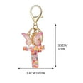 thumbnail image 1 of Yika 26 Letter Keychain Initial Keyring Alphabet Resin Flower Key Chain with Butterfly Tassel Pendant Handbag Purse Charm Pink Petal T, 1 of 2