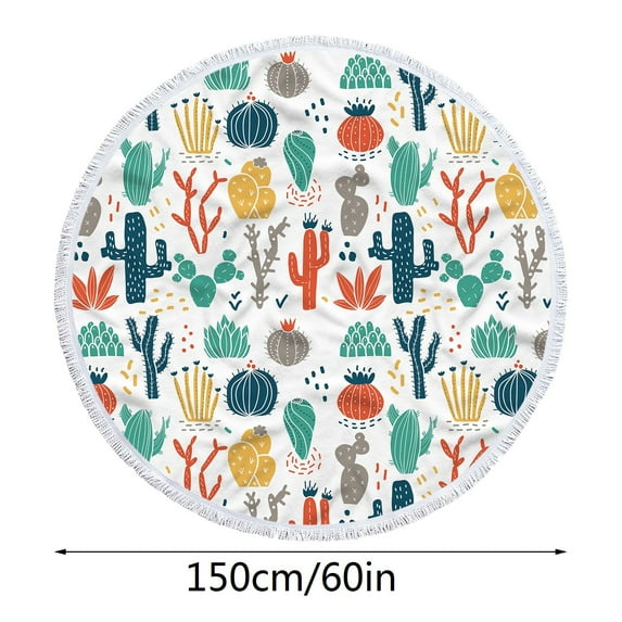 Yika Beach Blankets Beach Towel Round Printed Microfiber Beach Towel Super Lightweight Colorful Bath Towel Sandproof Beach Blanket Beach Mat Multi-Purpose Towel For Tr