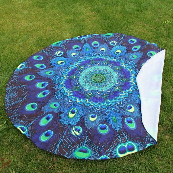 Yika Beach Blankets Beach Towel Round Printing Hippie Tapestry Beach Picnic Throw Yoga Mat Towel Blanket