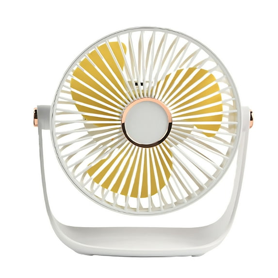 Yika Clearance Fans New Night Light Mini Desktop Fan Household High Wind Silent Student Desktop Charging Fan