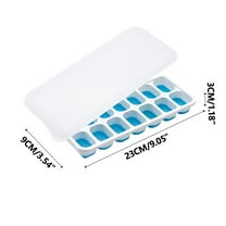 Yika Clearance Ice Cube Trays Ice Cube Tray with Lid, Durable Stackable Ice Cube Trays for Freezer with Removable Lids, Easy-Release Plastic & Silicone Ice Tray for Cocktail, Coffee