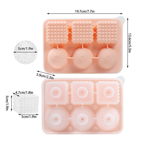 Yika Clearance Ice Cube Trays Ice Tray With 6 Ice Compartment Convenient Ice Tray Unique Mould With Lid Ice For Chilling Beverage