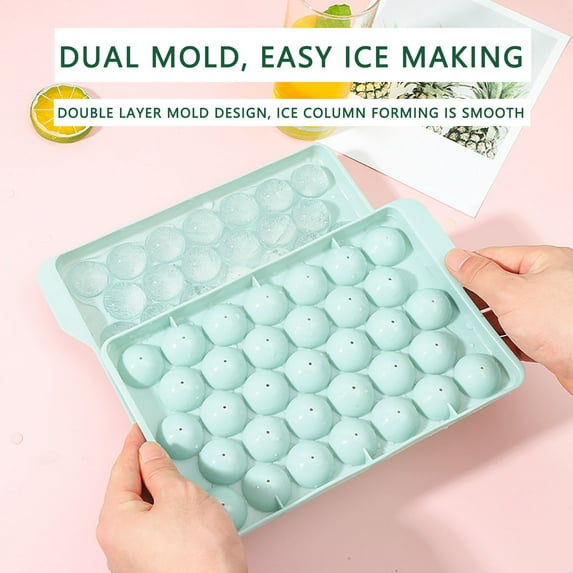 Yika Clearance Ice Cube Trays Round Ice Box Ice Plastic With Cover Ice Ice Maker Homemade Ice Box Refrigerator Ice Box
