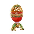 thumbnail image 1 of Yika Easter Decoration Easter Eggs Easter Bonus Hand Painted Enameled Red Easter Egg Style Decorative Trinket Box Hinged Unique Gift for Family Red, 1 of 6