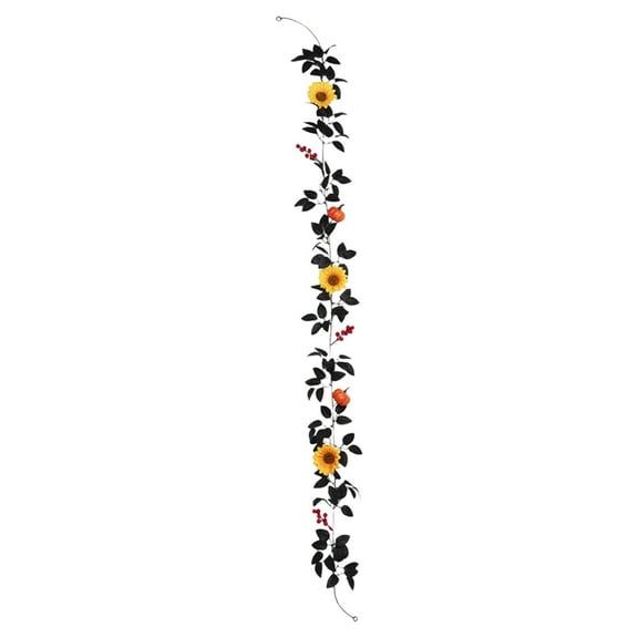 Yika Halloween Decorations 5.74Ft Fall Garland Maple Leaf Hanging Vines Garland Artificial Autumns Foliage Garland Halloween Decor For Home Fireplace Party Christmas