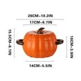 thumbnail image 1 of Yika Halloween Decorations Halloween Ceramic Soup Pot With Lid Pumpkin Double Ear Soup Bowl, 1 of 9