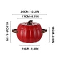 thumbnail image 1 of Yika Halloween Decorations Halloween Ceramic Soup Pot With Lid Pumpkin Double Ear Soup Bowl, 1 of 9