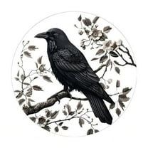 Yika Halloween Decorations Halloween Crow Transparent Acrylic Disc Catcher With Chain Window Decoration Porch Pendant Decorative