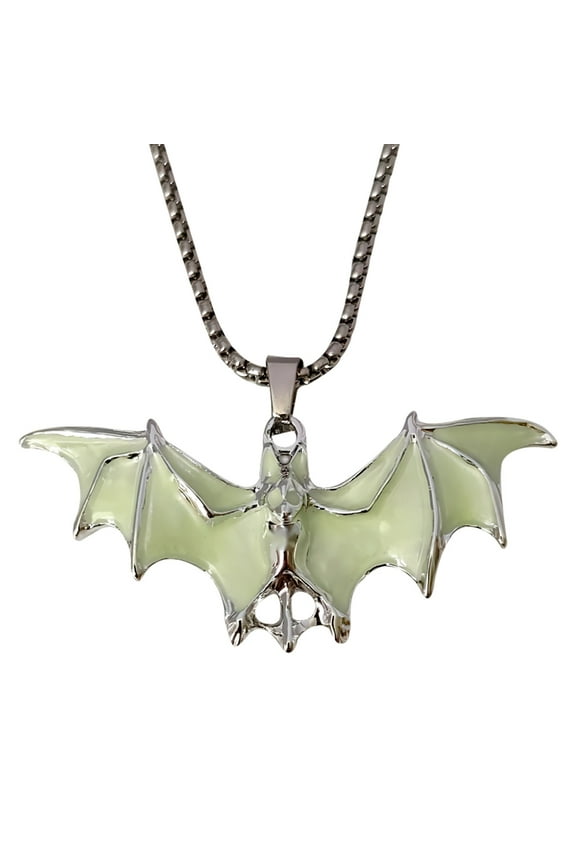 Halloween Decorations Halloween Dark Glowing Bats Pendant Cool Street Festival Necklace Accessory