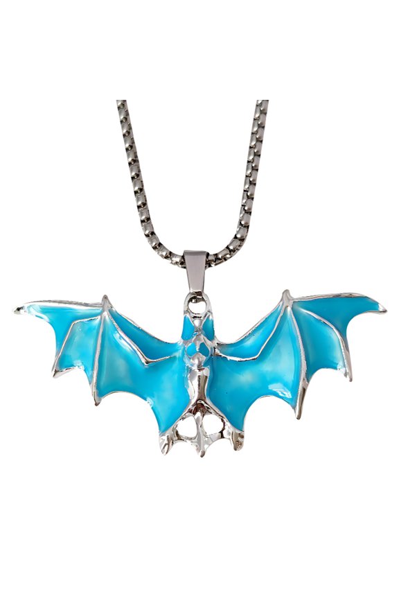 Halloween Decorations Halloween Dark Glowing Bats Pendant Cool Street Festival Necklace Accessory
