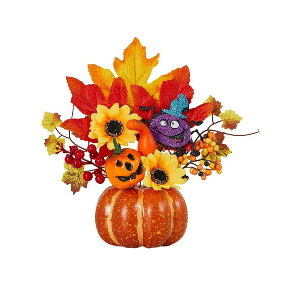 Yika Halloween Decorations Halloween Simulated Pumpkin Decoration Fall Thanksgiving Halloween Home Ornament Table Living Room Flower Decoration
