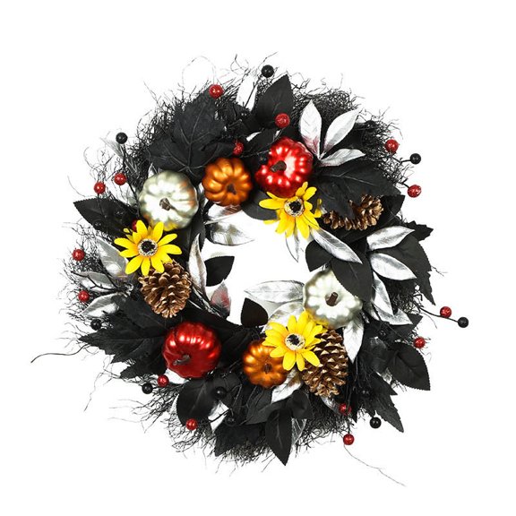 Yika Halloween Decorations Halloween Simulation Decorative Wreath - Realistic Web For Door Wall Party Decor