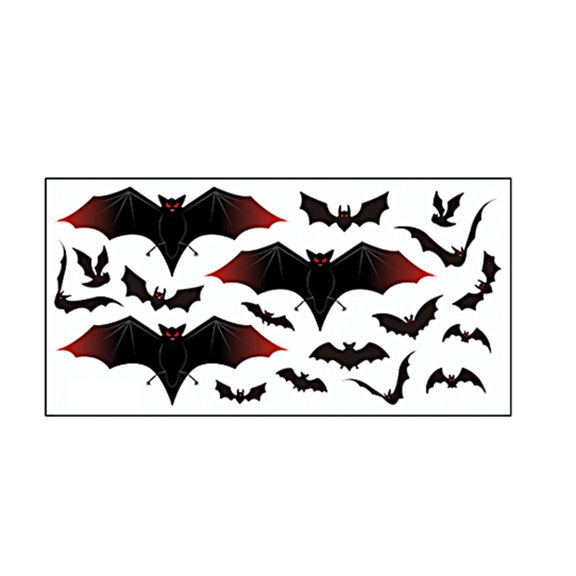 Yika Halloween Decorations Halloween Theme Series Wall Sticker Funny Red Window Glass Sticker