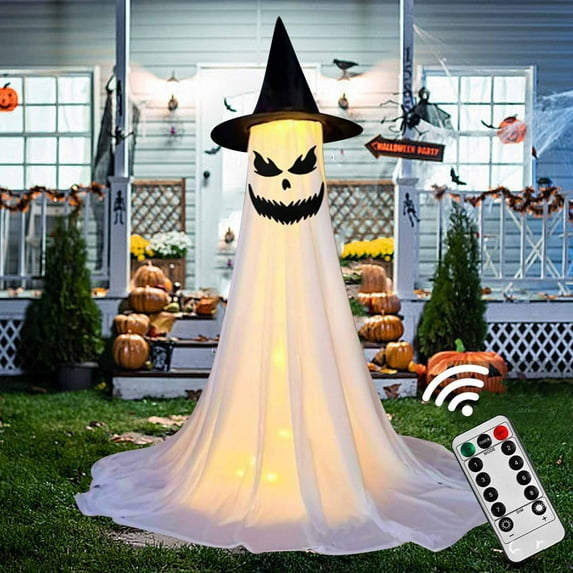 Yika Halloween Ghost Decoration With Remote Control Lamp Ghost Lamp Courtyard Party Garden Ornament Standing Halloween-Ghost Lights for Porches Yards Gardens Lawn