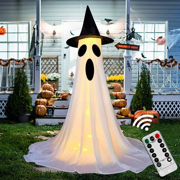 Yika Halloween Ghost Decoration With Remote Control Lamp Ghost Lamp Courtyard Party Garden Ornament Standing Halloween-Ghost Lights for Porches Yards Gardens Lawn