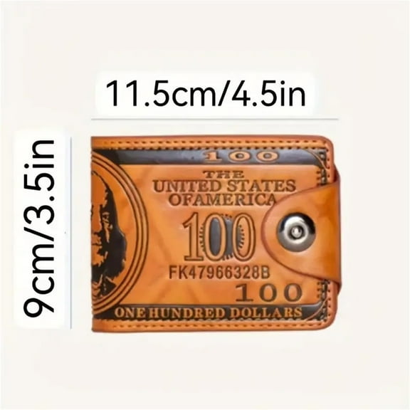 Yika Men's Wallet Short Personality Beauty Money Clip Men's Two-fold Buckle Multi-card Wallet Bag