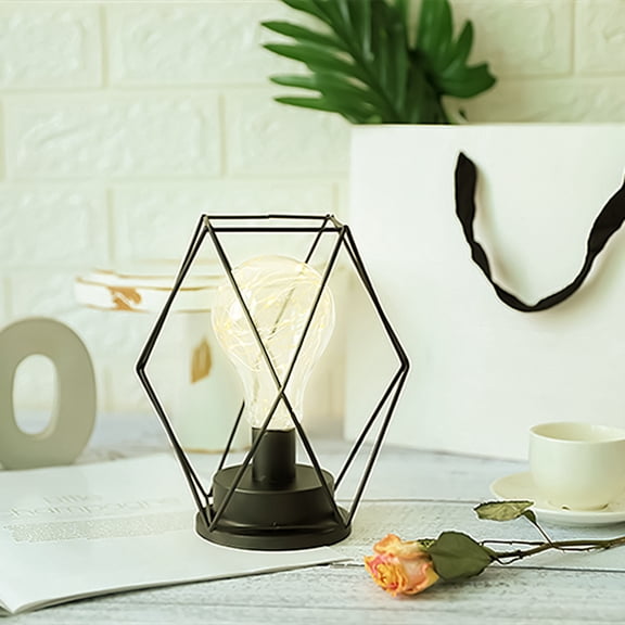 Yika Metal LED Lantern Battery Powered, Light With LED Edsion Style Bulb. Great For Weddings, Parties, Patio, Events For Indoors