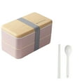 thumbnail image 1 of Yika Microwave Lunch Box Japanese Wood Bento Box 2 Layer Container Storage New, 1 of 1
