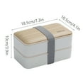 thumbnail image 1 of Yika Microwave Lunch Box Japanese Wood Bento Box 2 Layer Container Storage New, 1 of 2