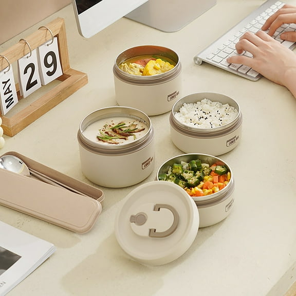 Yika Portable Insulated Lunch Container,304 Stainless Steel Leakproof Sealed Insulated Lunch Box