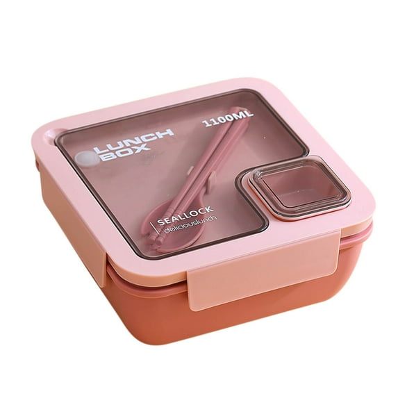 Yika Portable Plastic Partition Integrated Lunch Box, Multi-functional Light Food Bento Box