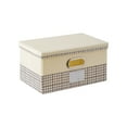 thumbnail image 1 of Yika Storage Box And Linen Plaid Storage Box Supply Clothes Storage Box Toys Storage Box, 1 of 6