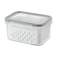 thumbnail image 1 of Yika Tupperware Fruit Vegetable Storage Containers For Fridge Draining Fresh Containers 3 In 1 Produce Storage Containers Large Organizer Bins With Lid Colander 850ml, 1 of 9
