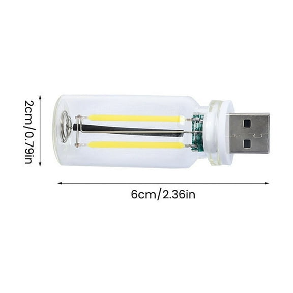Yika USB Touch Control LED Night Light Atmosphere Light Edison Bulb Incandescent Lamp LED Filament Light Bulb Bedroom Decoration DIY Blue