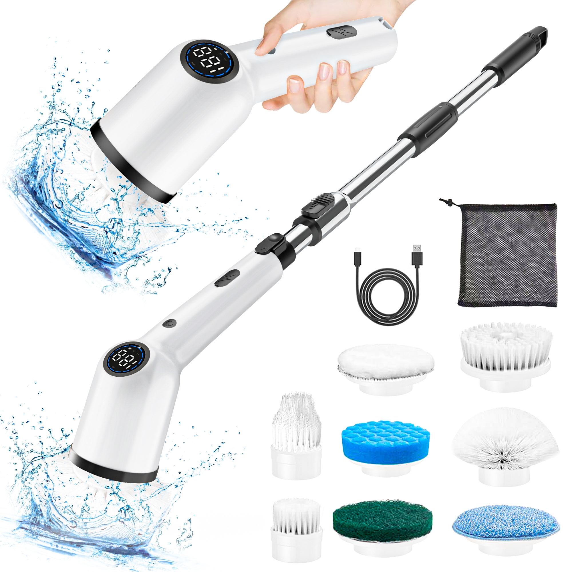 Anluomania Elektrische Reinigungsbürste 4in1 - Kabellos Mit 4 Bürstenköpfen