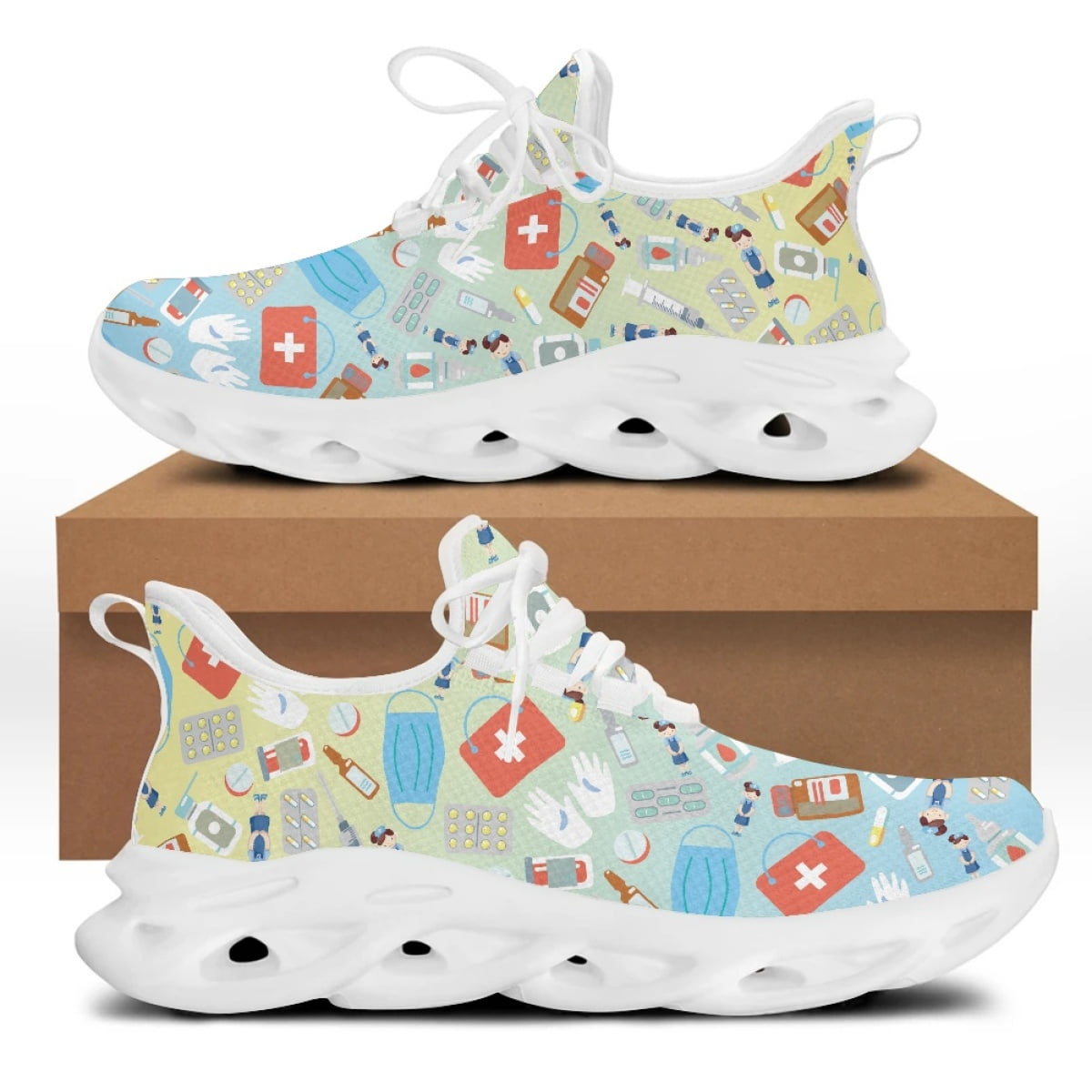 cute white nursing shoes