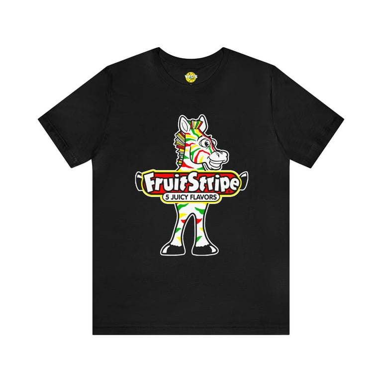 Yikes the Zebra Retro Stripe Tee - Nostalgic Fruit Stripe Gum