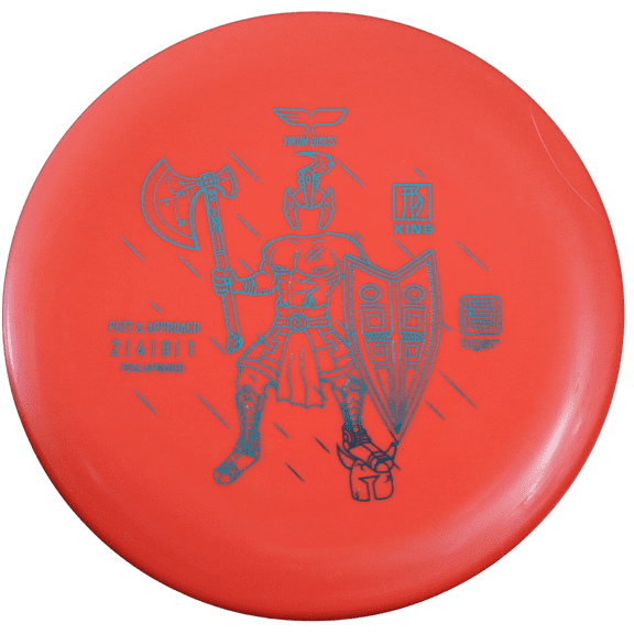 Yikun Discs - Xing - Beaded Disc Golf Putt and Approach - Grippy Tiger Line Plastic (Red)