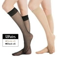 thumbnail image 1 of Yilanmy 12 Pairs Lady's Sheer Knee High Stockings for Women Sheer Socks Soft Silky Elastic Summer Stockings, 1 of 6