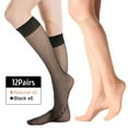 thumbnail image 1 of Yilanmy 12 Pairs Lady's Sheer Knee High Stockings for Women Sheer Socks Soft Silky Elastic Summer Stockings, 1 of 6