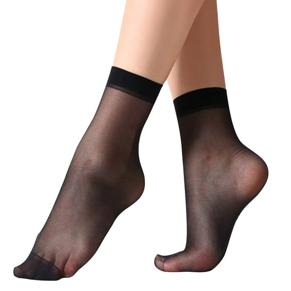 Yilanmy 12 Pairs Women Ankle High Nylon Sheer Socks Soft Silky Elastic Summer Thin Transparent Stockings