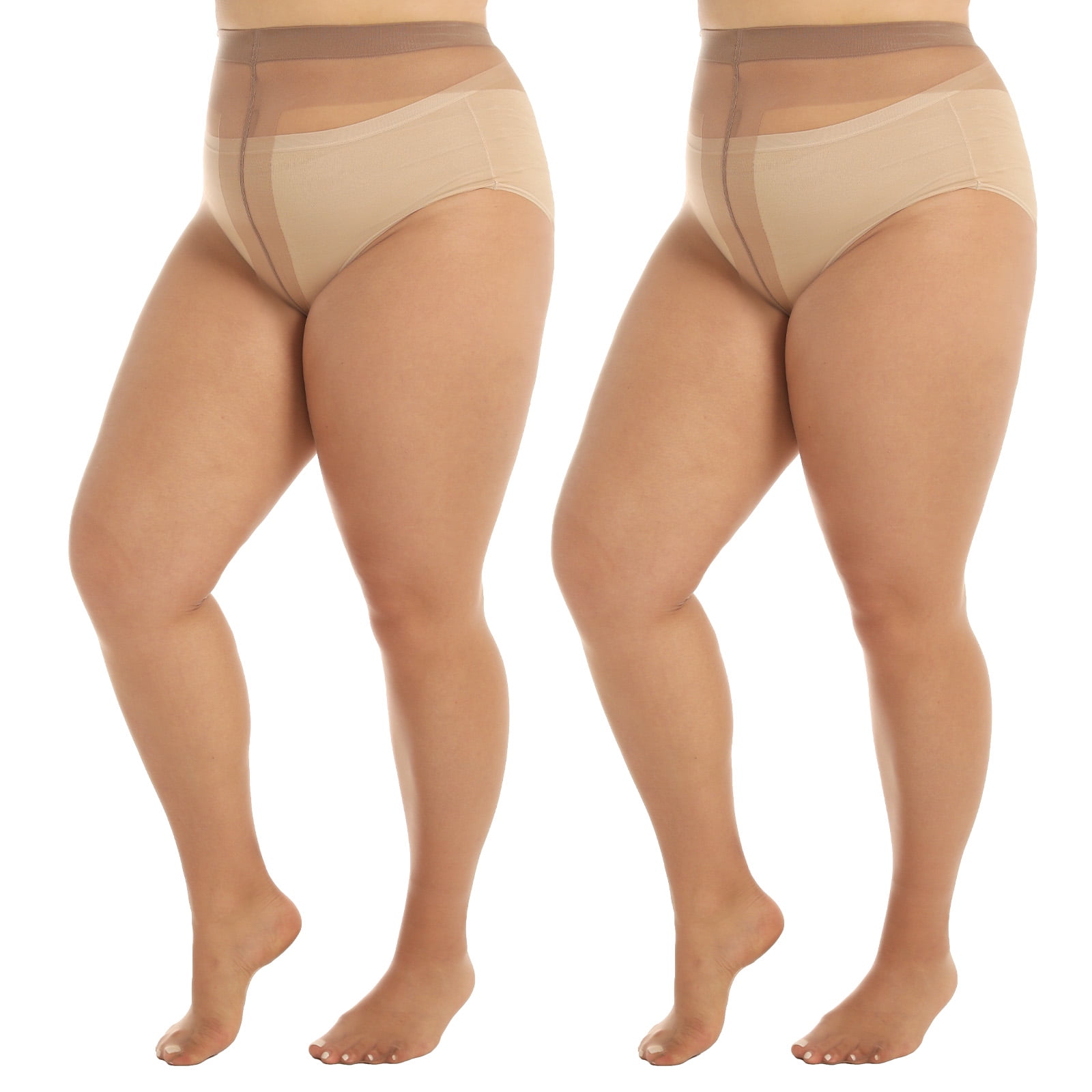 Yilanmy 2 Pairs Plus Size Pantyhose For Women 20D Sheer High Waist yilanmy-2-pairs-plus-size-pantyhose-for-women-20d-sheer-high-waist