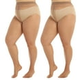 thumbnail image 1 of Yilanmy 2 Pairs Plus Size Pantyhose for Women 20D Sheer High Waist Tights, 1 of 7