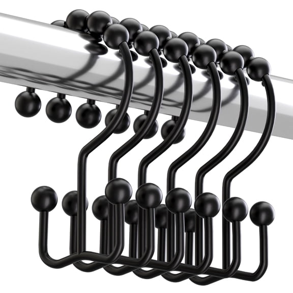 Metel Rigs Bathway Shower Curtain Rings, Metal Double Hooks for Bathroom - Walmart.com