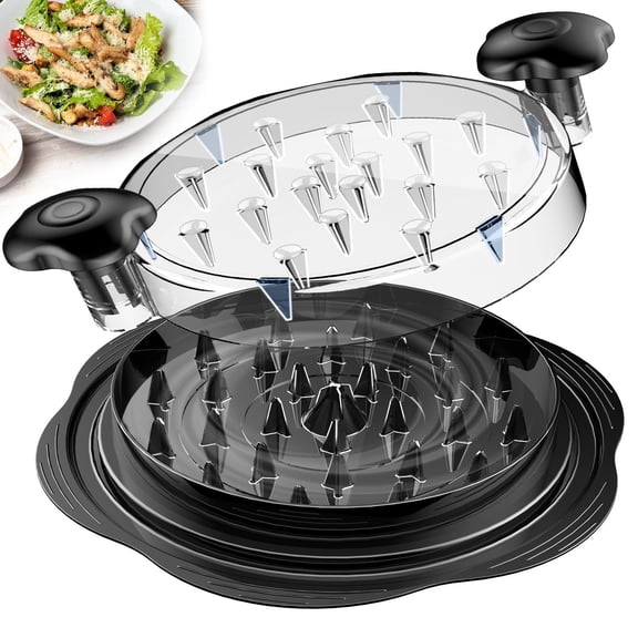 Yileqi Chicken Shredder Large Chicken Breast Shredder Tool Twist with Brush&Fork, Visible Meat Shredder Machine, Strong Anti-Slip Strip, Ergonomic Handle, BPA Free, Suitable for Pork Beef Chicken