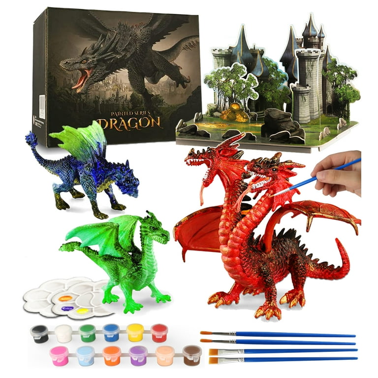 Yileqi Paint Your Own Dragons Painting Kit, Dragon Toys Arts and 