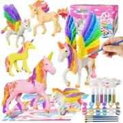 Yileqi Paint Your Unicorn Kit, Paint Craft Girls Arts Crafts Years Old, Unicorn Party Favor Activities Gift
