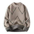 thumbnail image 1 of Yiliang Acrylic Sweater for Men Fall and Winter Long Sleeve Warm and Thermal Top Clothes ,Khaki,M, 1 of 3