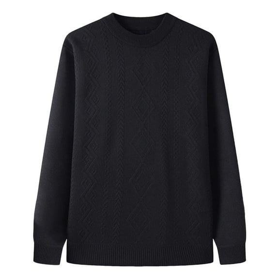 Yiliang Big and Tall Sweaters for Men Fall and Winter Long Sleeve Warm and Thermal Top Clothes ,Black,4XL