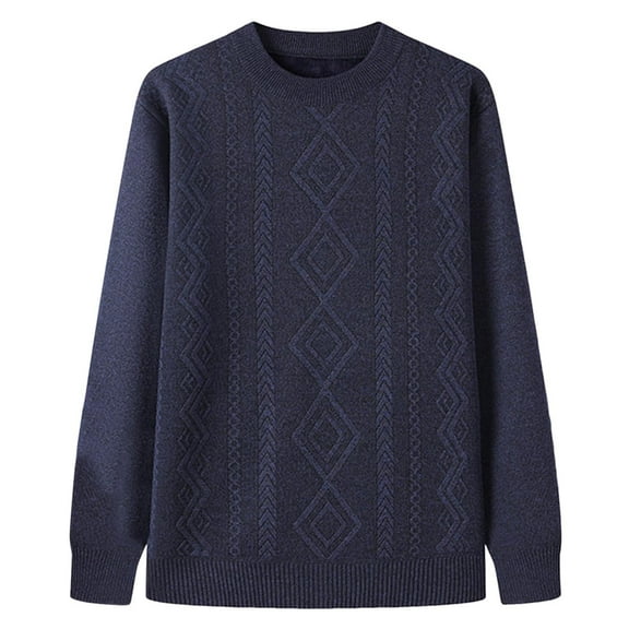 Yiliang Big and Tall Sweaters for Men Fall and Winter Long Sleeve Warm and Thermal Top Clothes ,Blue,XL