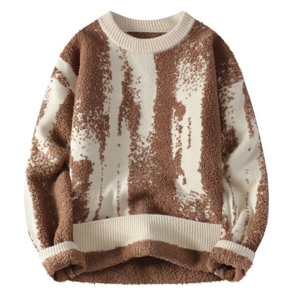 Yiliang Big and Tall Sweaters for Men Fall and Winter Long Sleeve Warm and Thermal Top Clothes ,Coffee,2XL